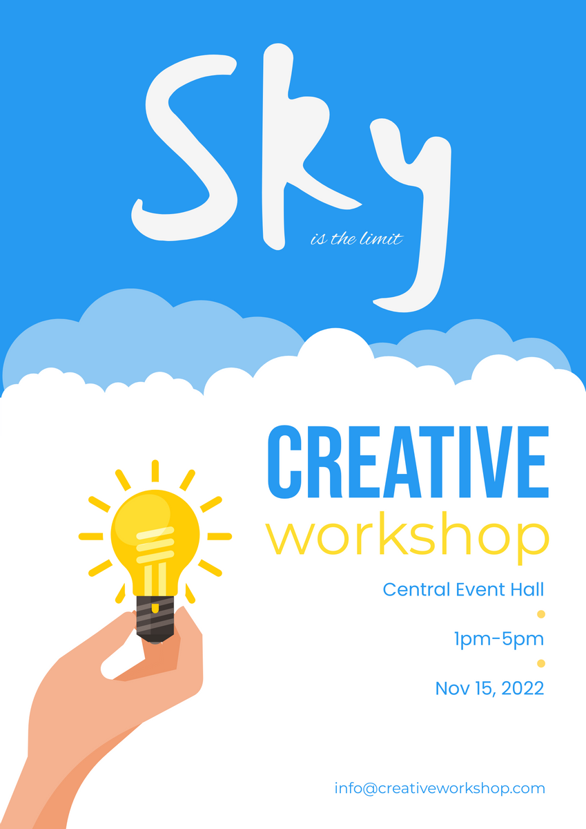 Poster template: Creative Workshop Poster (Created by InfoART's Poster maker)