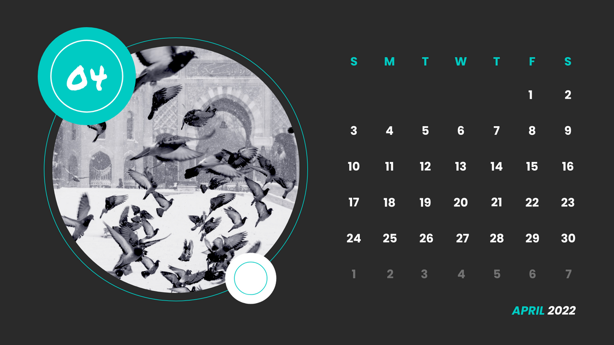 Monochrome Animals Calendar