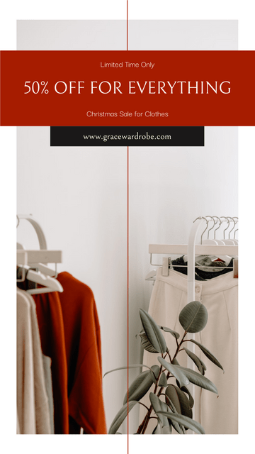 Instagram Story template: Red And Black Clothes Sale Instagram Story (Created by Visual Paradigm Online's Instagram Story maker)