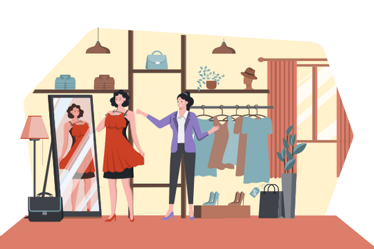 Business Illustration template: Shopping In The Mall Illustration (Created by Visual Paradigm Online's Business Illustration maker)