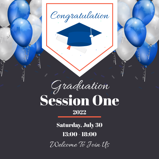 Invitation template: Blue And White Graduation Invitation (Created by InfoART's Invitation maker)