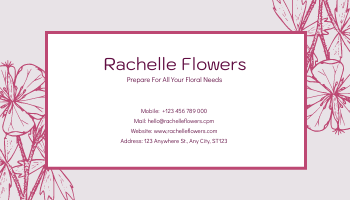 Business Card template: Blossom Pink Florist Company Business Card (Created by InfoART's Business Card maker)