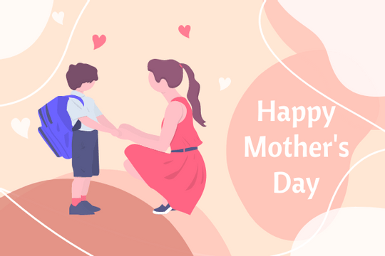 Greeting Card template: Happy Mother's Day Illustration Greeting Card (Created by Visual Paradigm Online's Greeting Card maker)