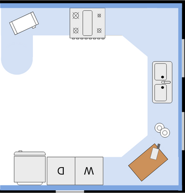 Kitchen Floor Plan template: Small Kitchen Floor Plan (Created by InfoART's Kitchen Floor Plan marker)