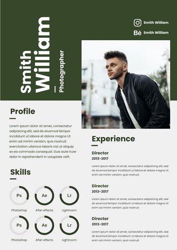 Resume template: Green Resume (Created by Visual Paradigm Online's Resume maker)