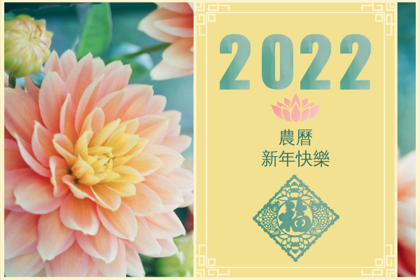 2022年農曆新年花卉照片賀卡