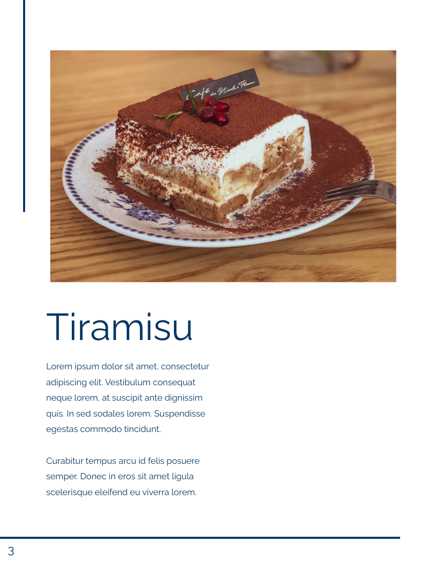 小册子 模板。Dessert Booklet (由 Visual Paradigm Online 的小册子软件制作)