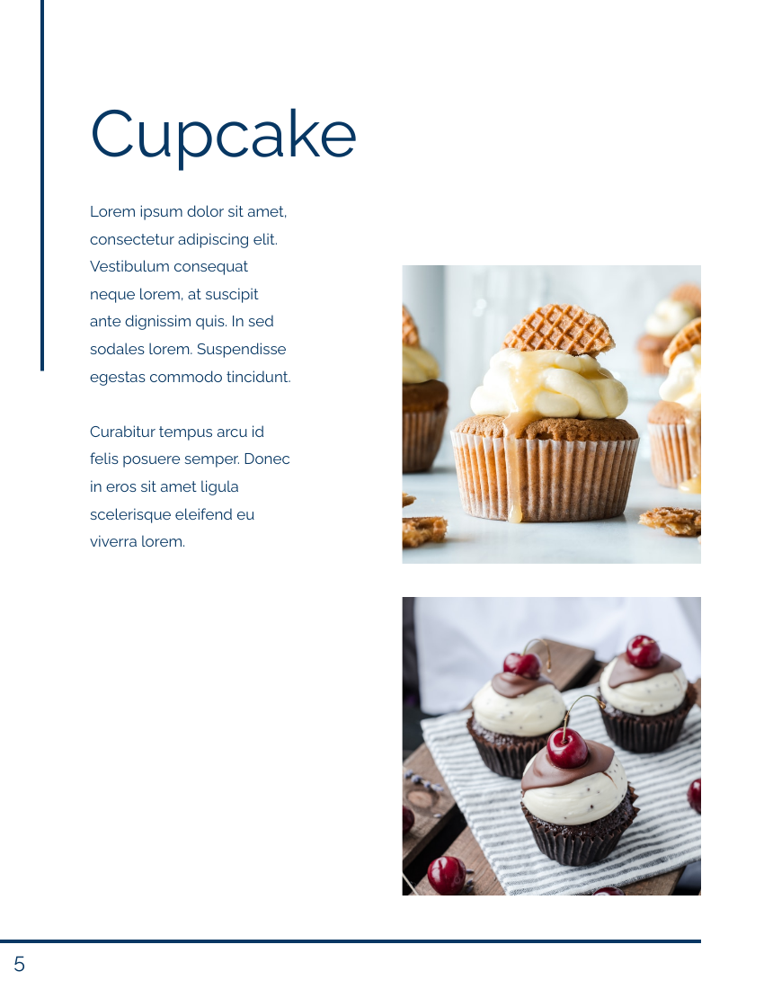 小册子 模板。Dessert Booklet (由 Visual Paradigm Online 的小册子软件制作)