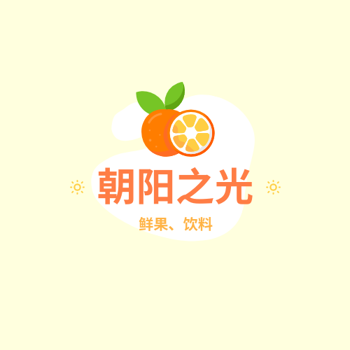 柑橘色果汁小店标志