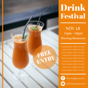Invitation template: Drink Festival (Created by Visual Paradigm Online's Invitation maker)