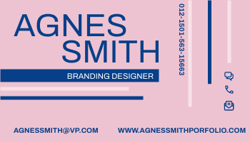 Blue And Pink Branding Business Cards