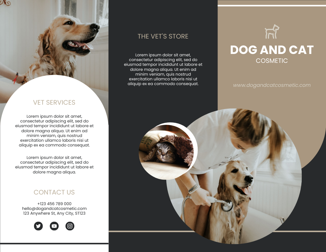 Brochure template: Dog And Cat Cosmetic Brochure (Created by Visual Paradigm Online's Brochure maker)