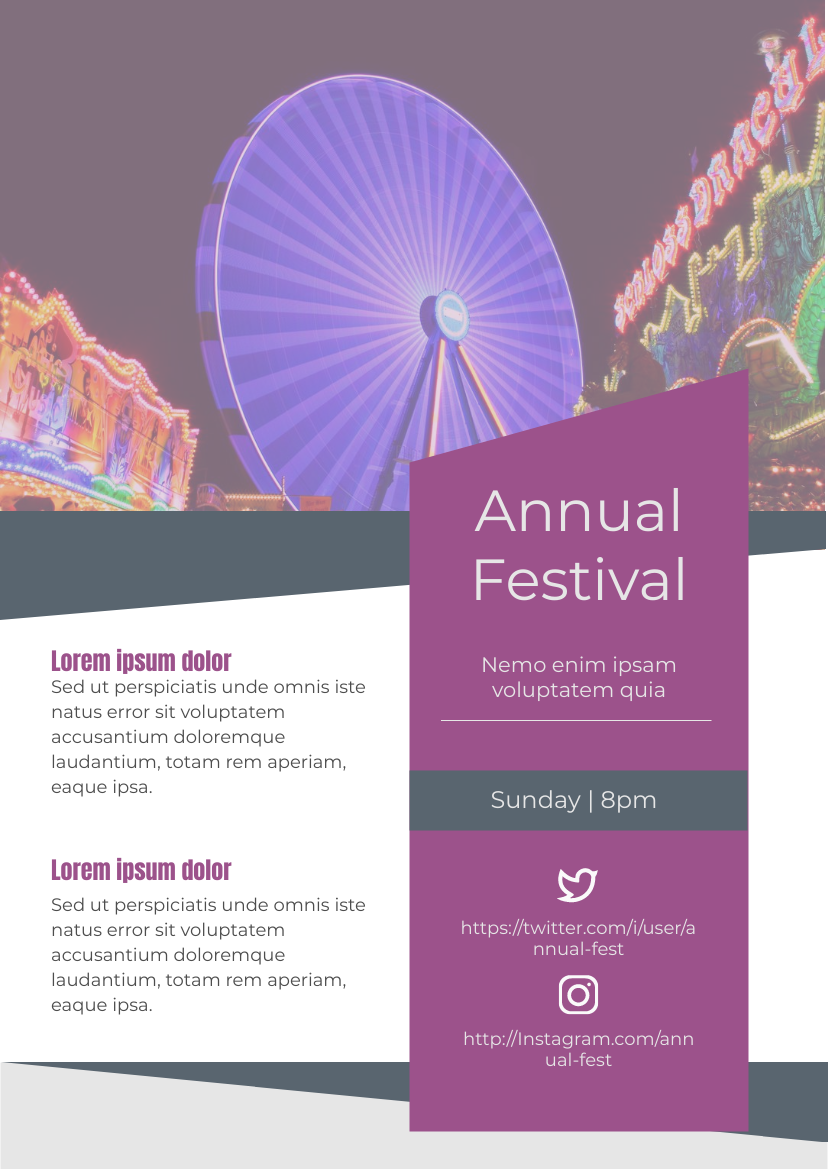 Flyer template: Annual Festival Flyer (Created by InfoART's Flyer maker)