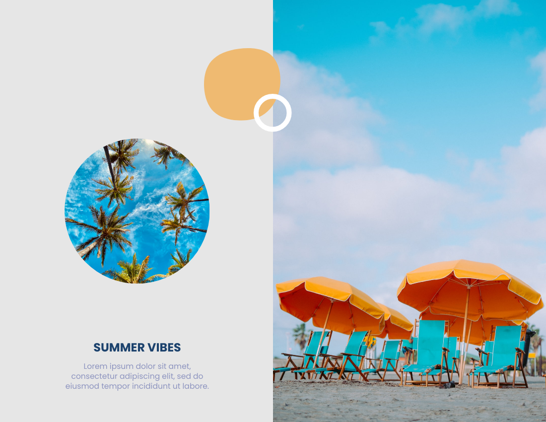 季節性照相簿 模板。 Summer Holiday Seasonal Photo Book (由 Visual Paradigm Online 的季節性照相簿軟件製作)