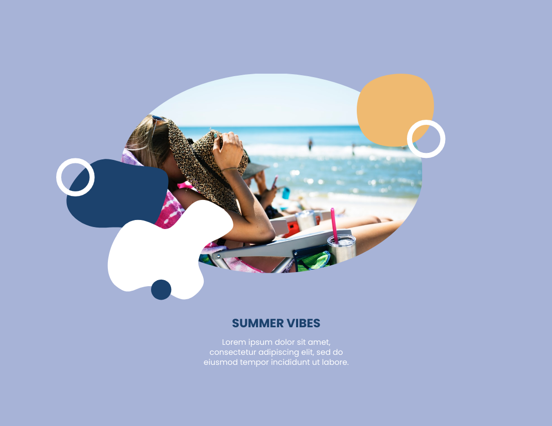 季節性照相簿 模板。 Summer Holiday Seasonal Photo Book (由 Visual Paradigm Online 的季節性照相簿軟件製作)
