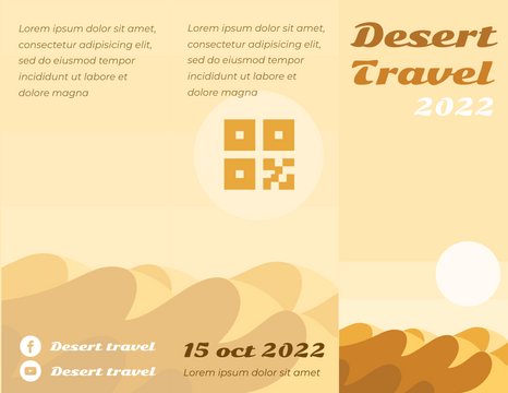 Editable brochures template:Desert Travel Brochure