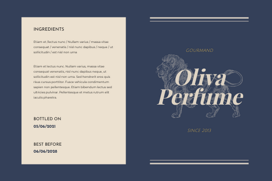 Editable labels template:Animals Illustration Perfume Product Label