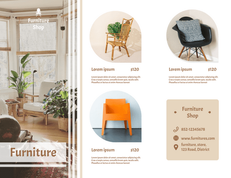 Editable brochures template:Furniture Brochure