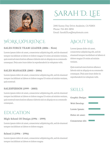 Resume template: Traditional Resume (Created by Visual Paradigm Online's Resume maker)