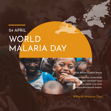 Instagram Post template: Orange And Brown World Malaria Day Instagram Post (Created by Visual Paradigm Online's Instagram Post maker)