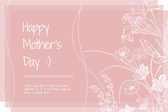 Editable greetingcards template:Happy Mother's Day Flowers Greeting Card