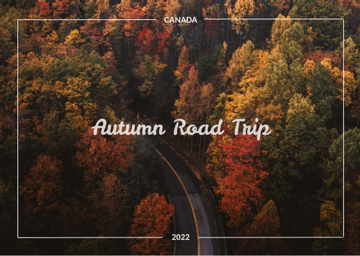 Postcard template: Autumn Road Trip Postcard (Created by InfoART's  marker)