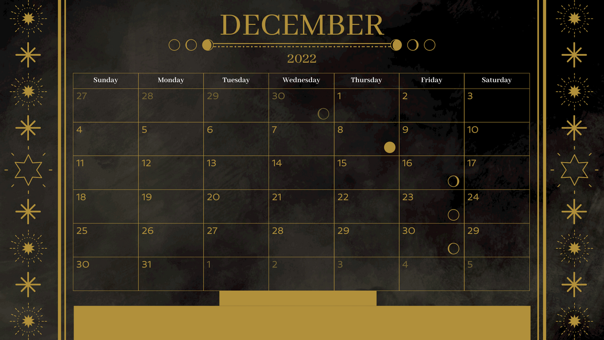 Calendar template: Moon Phases Calendar (Created by Visual Paradigm Online's Calendar maker)