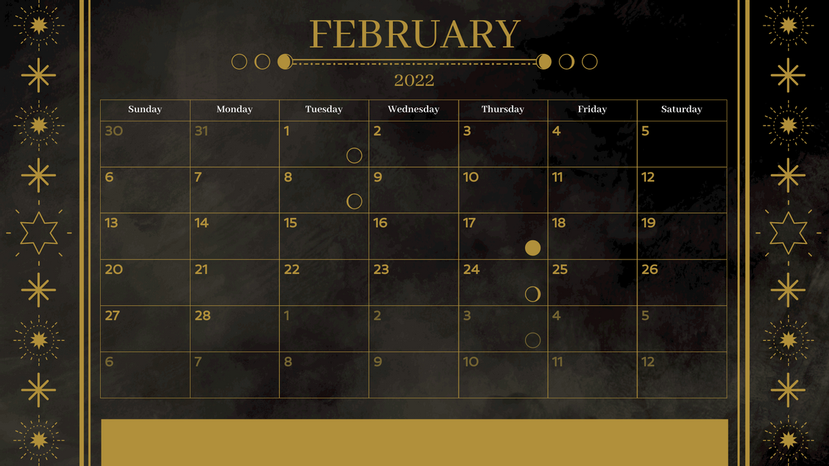 Calendar 模板。Moon Phases Calendar (由 Visual Paradigm Online 的Calendar软件制作)
