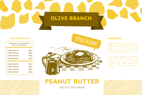 Label template: Olive Peanut Butter Label (Created by InfoART's Label maker)