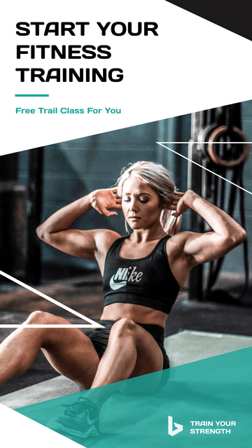 Editable instagramstories template:Blue And White Fitness Photo Fitness Class Instagram Story