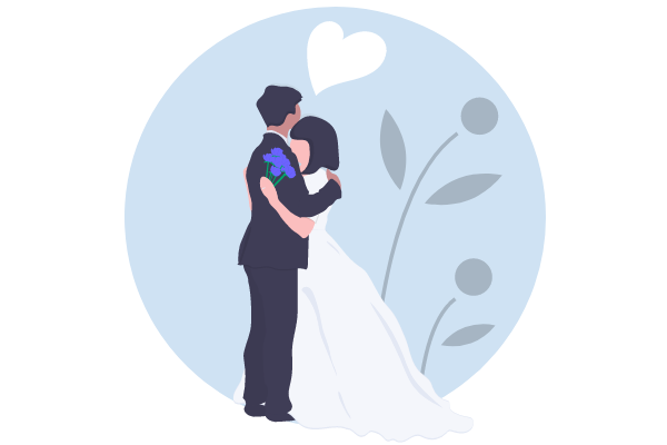 关系插图 模板。Wedding Illustration (由 Visual Paradigm Online 的关系插图软件制作)