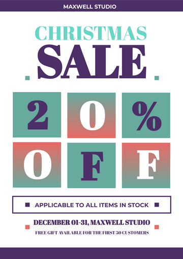 Editable posters template:Christmas Sale Promotion Poster