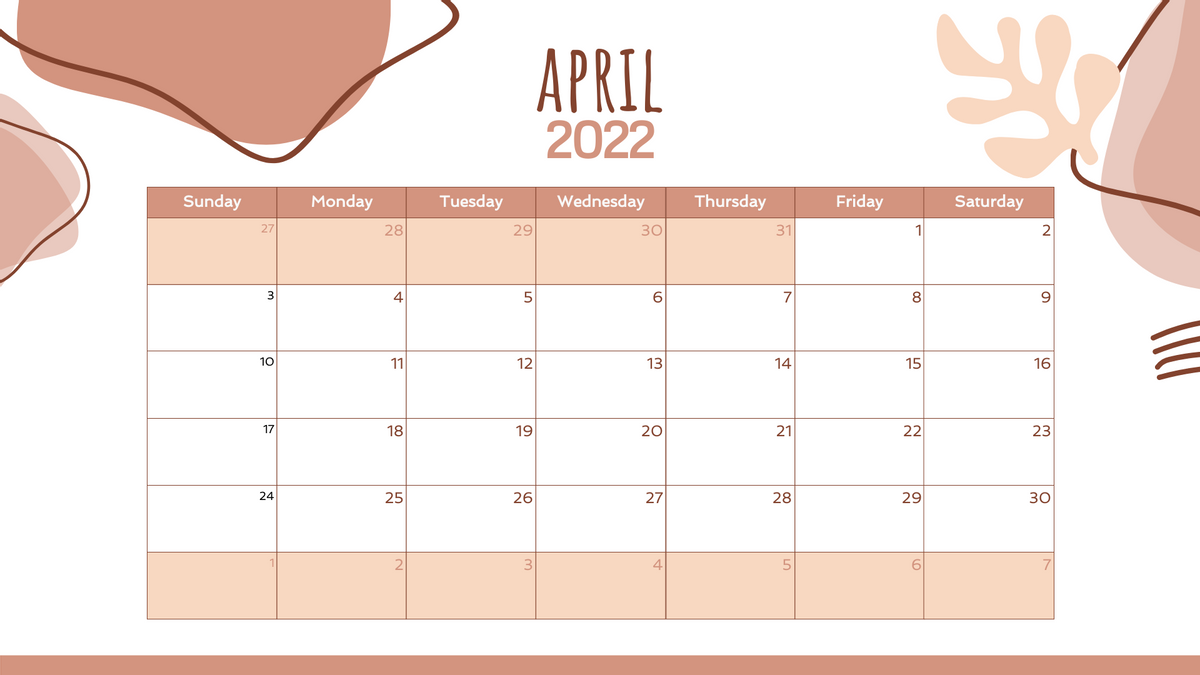 Calendar 模板。Boho Stylish Calendar (由 Visual Paradigm Online 的Calendar软件制作)