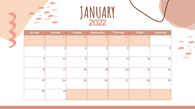 Calendar template: Boho Stylish Calendar (Created by Visual Paradigm Online's Calendar maker)
