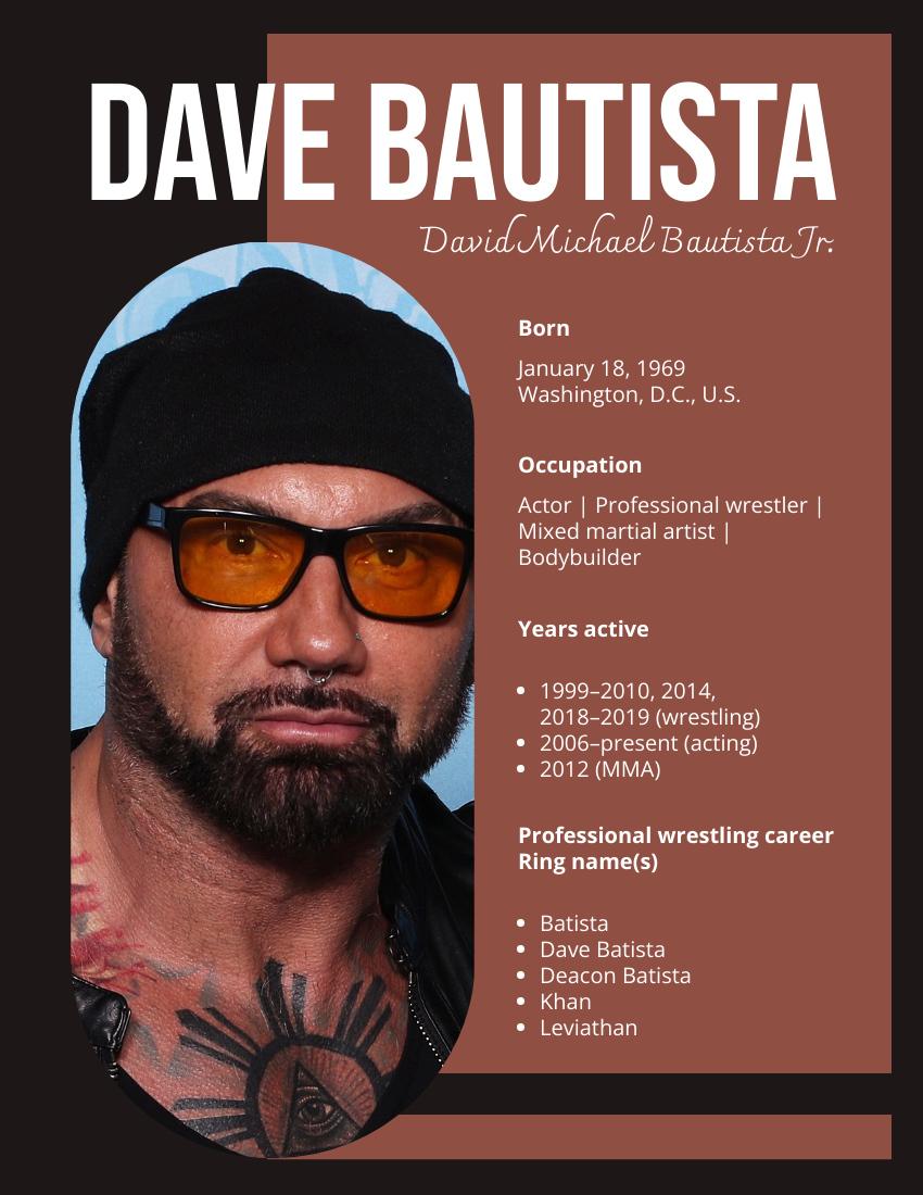 Dave Bautista Biography