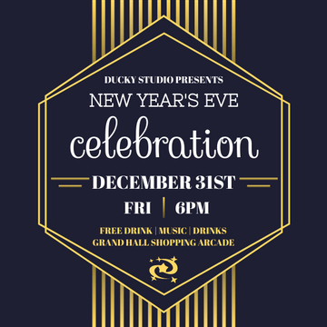 Editable invitations template:Vintage New Year celebration Invitation