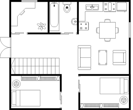 建築平面圖與家具