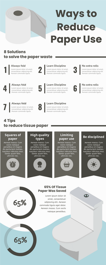 Editable infographics template:Ways To Reduce Paper Use Infographic