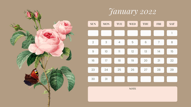 Calendar template: Hand-drawn Flowers Calender (Created by InfoART's  marker)