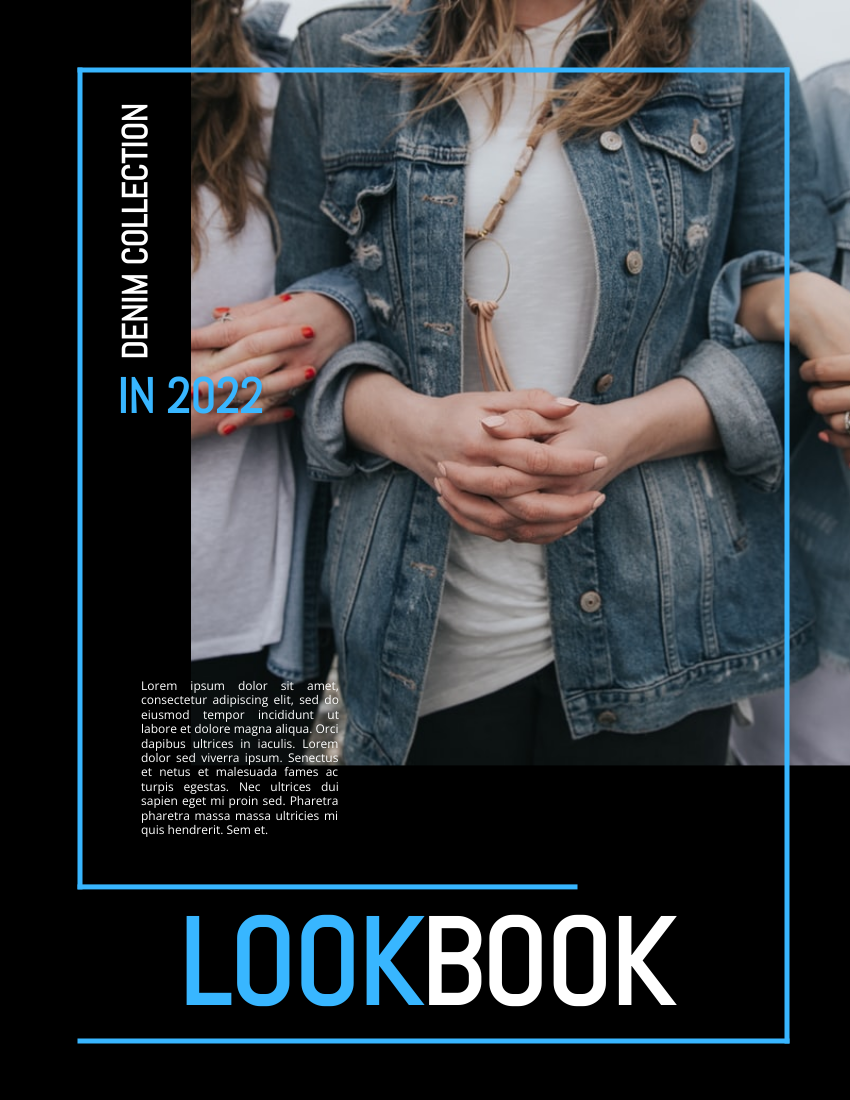 Lookbook 模板。 Denim Jacket Lookbook (由 Visual Paradigm Online 的Lookbook軟件製作)