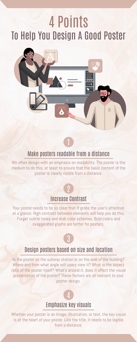 Infographic template: Designing Poster Infographic (Created by Visual Paradigm Online's Infographic maker)