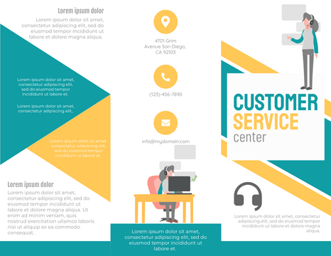 Brochure template: Customer Service Center Brochure (Created by Visual Paradigm Online's Brochure maker)