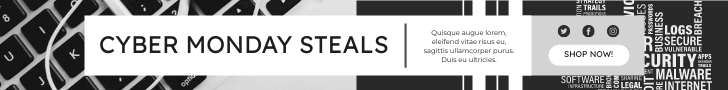 Editable bannerads template:Cyber Monday Sale Announcement Banner Ad