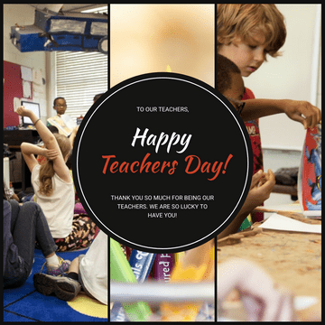 Editable instagramposts template:Black Photo Collage Teacher's Day Instagram Post