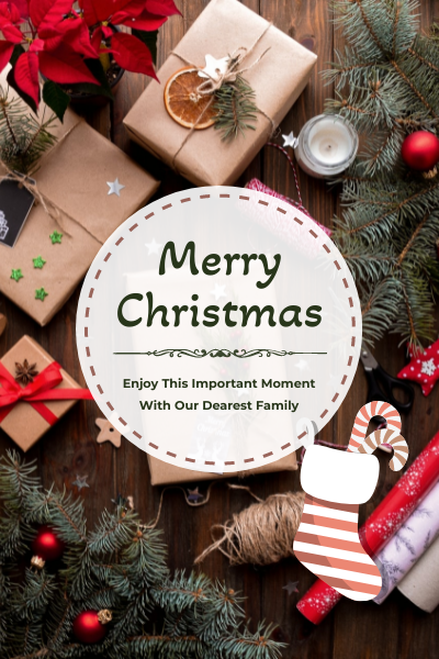 Greeting Card template: Christmas Greeting Card With Presents (Created by Visual Paradigm Online's Greeting Card maker)