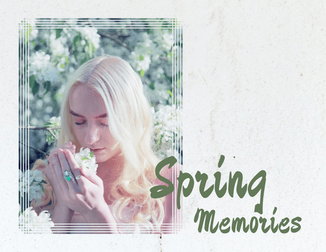 季节性照相簿 模板。Spring Memories Seasonal Photo Book (由 Visual Paradigm Online 的季节性照相簿软件制作)