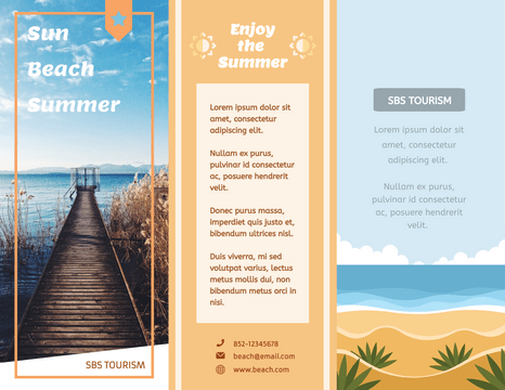 Editable brochures template:Summer Tourism Brochure