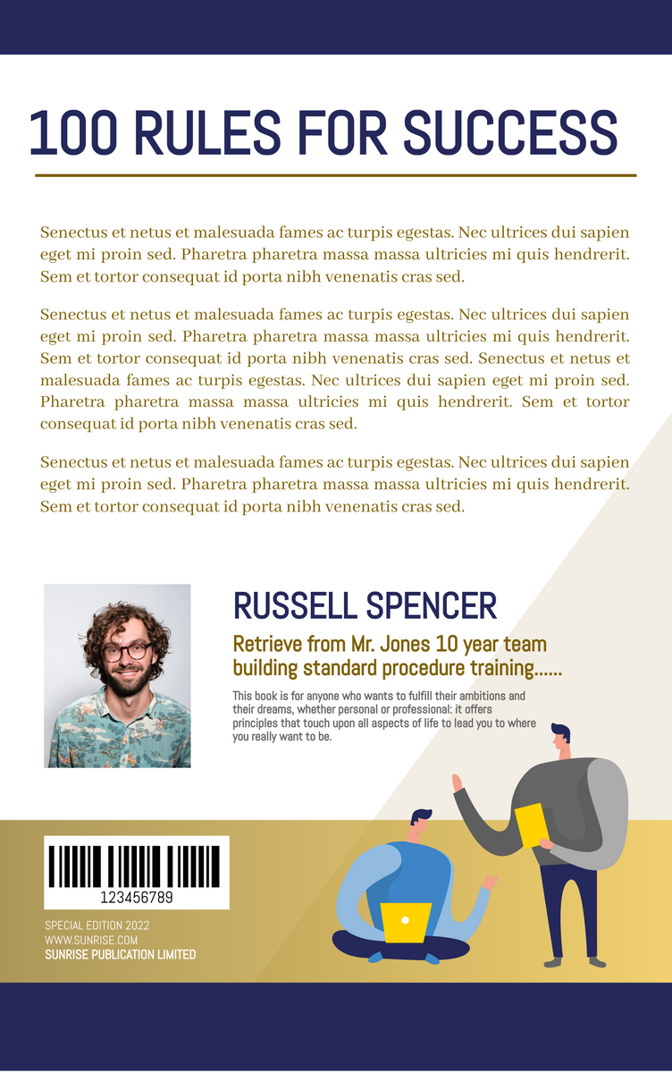 Book Cover template: Rules For Success Book Cover (Created by InfoART's Book Cover maker)