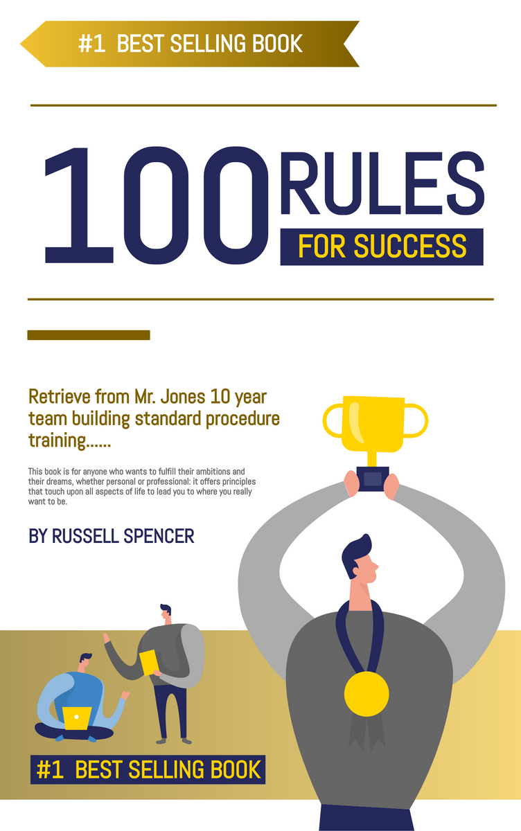 书籍封面 模板。Rules For Success Book Cover (由 Visual Paradigm Online 的书籍封面软件制作)