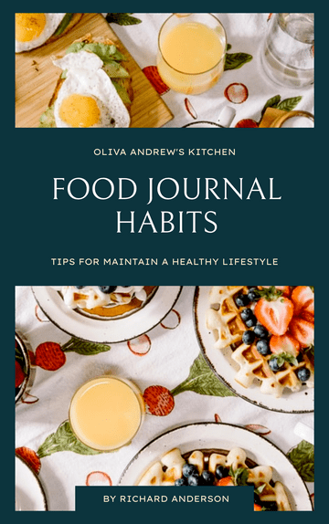 Editable bookcovers template:Food Journal Habits Book Cover
